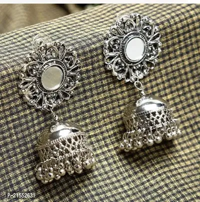 Elegant Floral Alloy Metal Jhumkas-thumb0