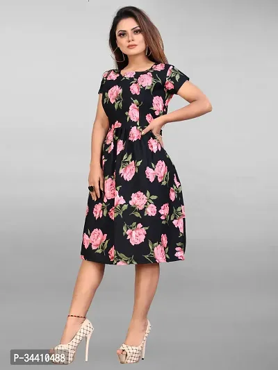 Stylish Crepe Printed Dress For Women-thumb2