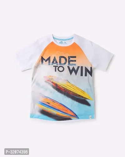 Stylish Cotton Printed T-Shirt For Boys-thumb0