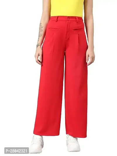KOTTY Womens Polyester Blend Straight Fit Trousers-thumb0
