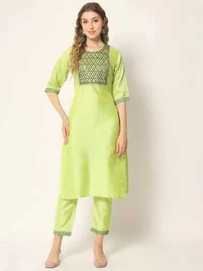 Fancy Satin Silk Kurta Set For Women