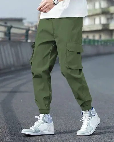 Classic Cotton Blend Solid Cargo Trouser for Men