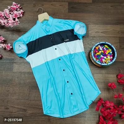 Casual Cotton Blend Stretchable Printed Shirt