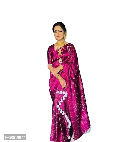 Elegant Purple Art Silk Saree with Blouse piece For Women-thumb0