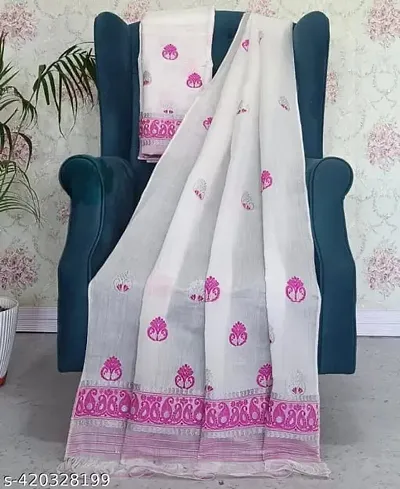 New In Cotton Saree with Blouse piece 