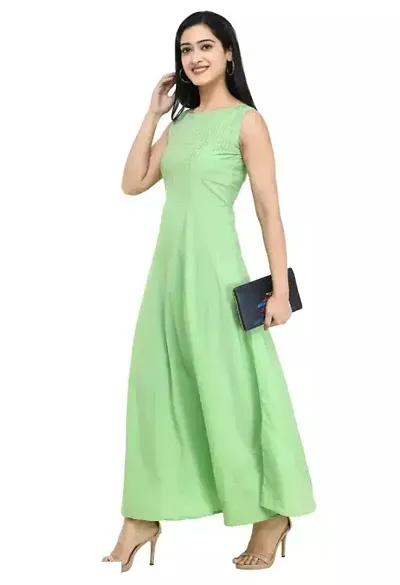 Solid Party wear Crepe Maxi Dress