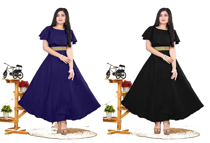 Stylish Crepe Dress For Women Pack Of 2