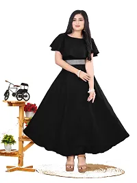 Stylish Black Crepe Dress For Women-thumb1