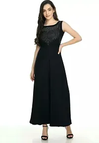 Stylish Black Crepe Dress For Women-thumb1