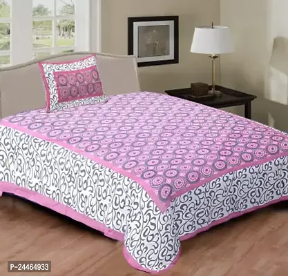 Stylish Best Quality Cotton Single Size 1 Bedsheet with 1 Pillowcover