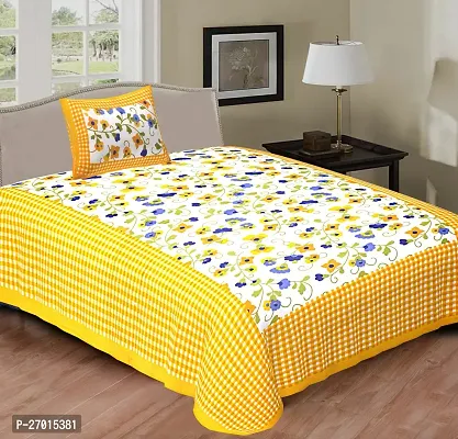 Classic Cotton Printed Single Bedsheets with Pillow Cover