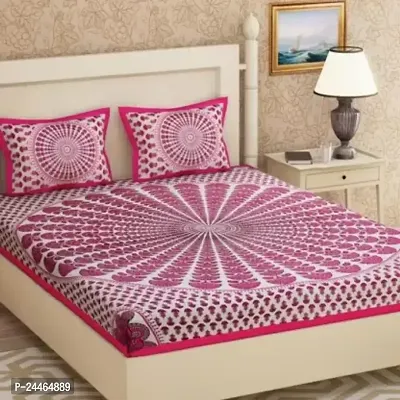 Stylish Best Quality Cotton Queen Size 1 Bedcover with 2 Pillowcovers