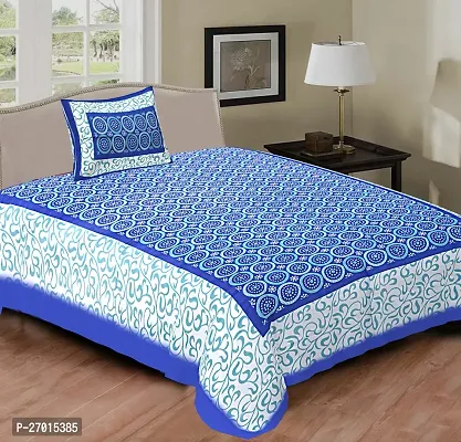 Classic Cotton Printed Single Bedsheets with Pillow Cover