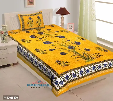 Classic Cotton Printed Single Bedsheets with Pillow Cover