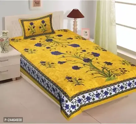 Stylish Best Quality Cotton Single Size 1 Bedsheet with 1 Pillowcover