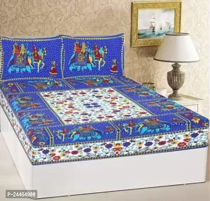 Stylish Best Quality Cotton Queen Size 1 Bedcover with 2 Pillowcovers