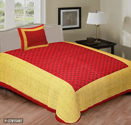 Classic Cotton Printed Single Bedsheets with Pillow Cover