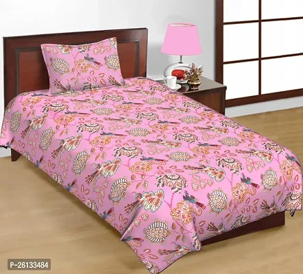 single bed floral print fine cotton bedsheet with pillow-thumb0