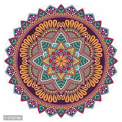 Beautiful Decorative Rangoli Sticker For Puja Room / Holi / Diwali Festivals Home Decoration Self-Adhesive Floor Vinyl Sticker (Size 41x41 CM)