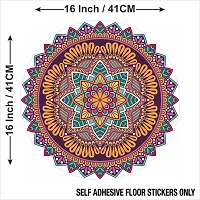 Beautiful Decorative Rangoli Sticker For Puja Room / Holi / Diwali Festivals Home Decoration Self-Adhesive Floor Vinyl Sticker (Size 41x41 CM)-thumb3