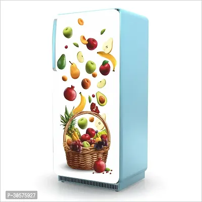 Decorative Single Door, Double Door Self-Adhesive, Waterproof Fridge Sticker/Wallpaper/Poster PVC Vinyl Print (Size 24x49.5 Inch)