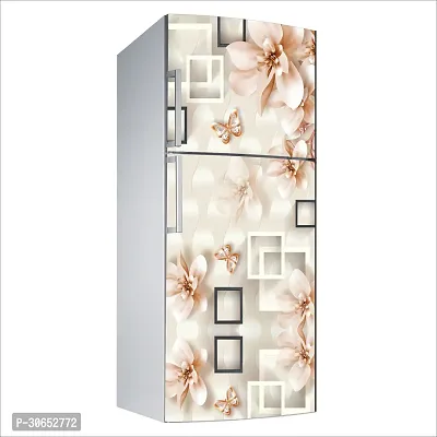 Decorative Single Door, Double Door Self-Adhesive, Waterproof Fridge Sticker/Wallpaper/Poster PVC Vinyl Print (Size 24x49.5 Inch)-thumb3