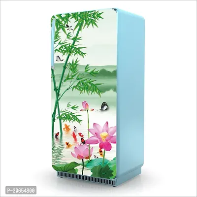 Decorative Single Door, Double Door Self-Adhesive, Waterproof Fridge Sticker/Wallpaper/Poster PVC Vinyl Print (Size 24x49.5 Inch)