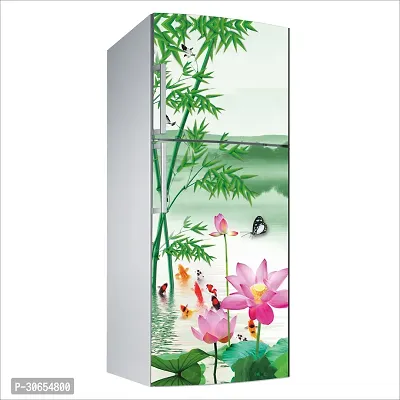 Decorative Single Door, Double Door Self-Adhesive, Waterproof Fridge Sticker/Wallpaper/Poster PVC Vinyl Print (Size 24x49.5 Inch)-thumb2