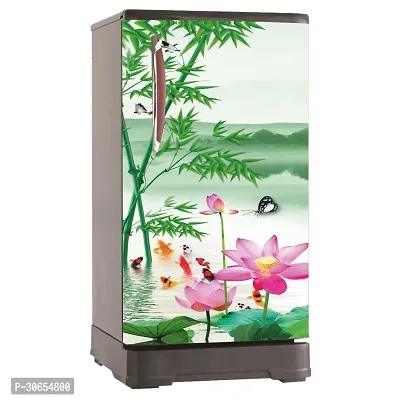 Decorative Single Door, Double Door Self-Adhesive, Waterproof Fridge Sticker/Wallpaper/Poster PVC Vinyl Print (Size 24x49.5 Inch)-thumb4