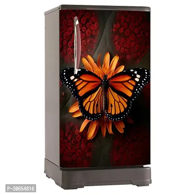 Decorative Single Door, Double Door Self-Adhesive, Waterproof Fridge Sticker/Wallpaper/Poster PVC Vinyl Print (Size 24x49.5 Inch)-thumb3