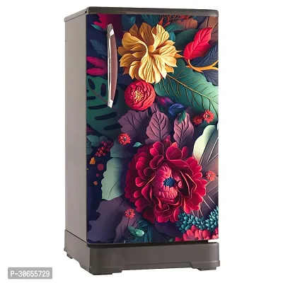 Decorative Single Door, Double Door Self-Adhesive, Waterproof Fridge Sticker/Wallpaper/Poster PVC Vinyl Print (Size 24x49.5 Inch)-thumb3