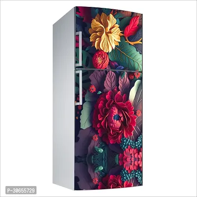 Decorative Single Door, Double Door Self-Adhesive, Waterproof Fridge Sticker/Wallpaper/Poster PVC Vinyl Print (Size 24x49.5 Inch)-thumb5