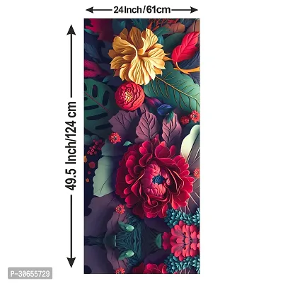 Decorative Single Door, Double Door Self-Adhesive, Waterproof Fridge Sticker/Wallpaper/Poster PVC Vinyl Print (Size 24x49.5 Inch)-thumb4