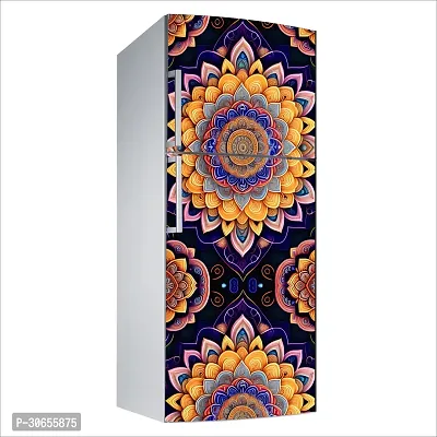 Decorative Single Door, Double Door Self-Adhesive, Waterproof Fridge Sticker/Wallpaper/Poster PVC Vinyl Print (Size 24x49.5 Inch)-thumb3