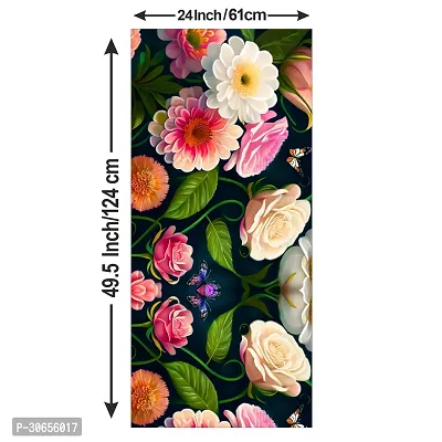 Decorative Single Door, Double Door Self-Adhesive, Waterproof Fridge Sticker/Wallpaper/Poster PVC Vinyl Print (Size 24x49.5 Inch)-thumb3