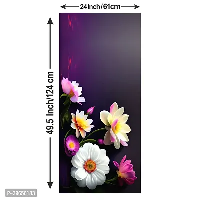 Decorative Single Door, Double Door Self-Adhesive, Waterproof Fridge Sticker/Wallpaper/Poster PVC Vinyl Print (Size 24x49.5 Inch)-thumb2