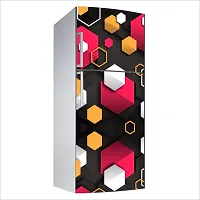 Decorative Single Door, Double Door Self-Adhesive, Waterproof Fridge Sticker/Wallpaper/Poster PVC Vinyl Print (Size 24x49.5 Inch)-thumb2