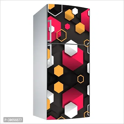 Decorative Single Door, Double Door Self-Adhesive, Waterproof Fridge Sticker/Wallpaper/Poster PVC Vinyl Print (Size 24x49.5 Inch)-thumb3