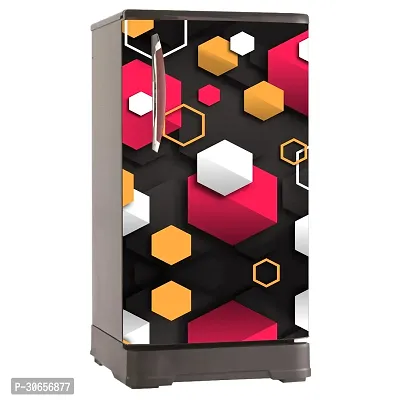 Decorative Single Door, Double Door Self-Adhesive, Waterproof Fridge Sticker/Wallpaper/Poster PVC Vinyl Print (Size 24x49.5 Inch)-thumb4