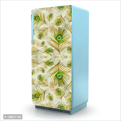 Decorative Single Door, Double Door Self-Adhesive, Waterproof Fridge Sticker/Wallpaper/Poster PVC Vinyl Print (Size 24x49.5 Inch)-thumb0