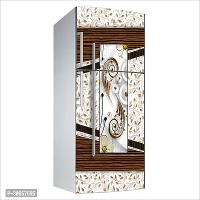 Decorative Single Door, Double Door Self-Adhesive, Waterproof Fridge Sticker/Wallpaper/Poster PVC Vinyl Print (Size 24x49.5 Inch)-thumb2