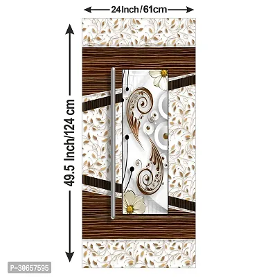 Decorative Single Door, Double Door Self-Adhesive, Waterproof Fridge Sticker/Wallpaper/Poster PVC Vinyl Print (Size 24x49.5 Inch)-thumb4