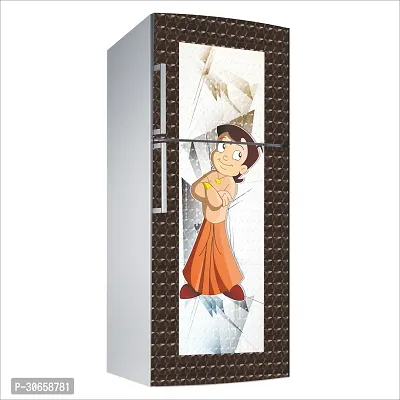 Decorative Single Door, Double Door Self-Adhesive, Waterproof Fridge Sticker/Wallpaper/Poster PVC Vinyl Print (Size 24x49.5 Inch)-thumb3