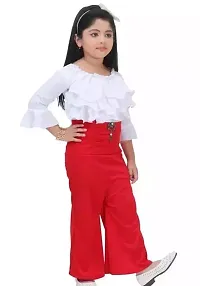 Fabulous White Cotton Top With Bottom For Girls-thumb2