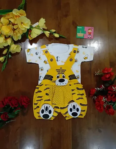 Stylish Cotton Animal Printed Dungaree For Baby