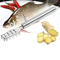 Rinktaru Fish Scale Scraper and Fish Scale Remover Scraper Stainless Steel Fish Scale Remover Scale Cleaner-thumb3
