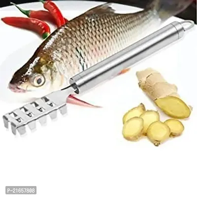 Rinktaru Fish Scale Scraper and Fish Scale Remover Scraper Stainless Steel Fish Scale Remover Scale Cleaner-thumb4