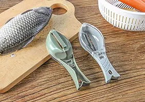 Rinktaru Fish Scale Remover, Fish Skin Remover, Fish Skin Cutter Fish Scaler Sawtooth Scale Descaler Scraper Cleaner Fish Scales Brush Shaver Remover Scale Peeler Skin Peeler Fish-thumb3