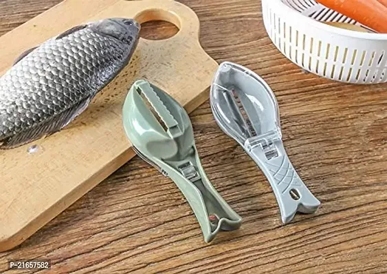 Rinktaru Fish Scale Remover, Fish Skin Remover, Fish Skin Cutter Fish Scaler Sawtooth Scale Descaler Scraper Cleaner Fish Scales Brush Shaver Remover Scale Peeler Skin Peeler Fish-thumb4