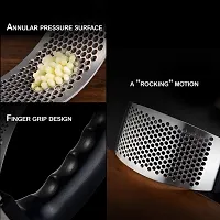 XIPRA Stainless Steel Garlic Presser |Garlic Press Crusher for Kitchen |Garlic Peeler |Garlic Crusher for Kitchen |Ginger Presser for Kitchen (Garlic Press)-thumb2